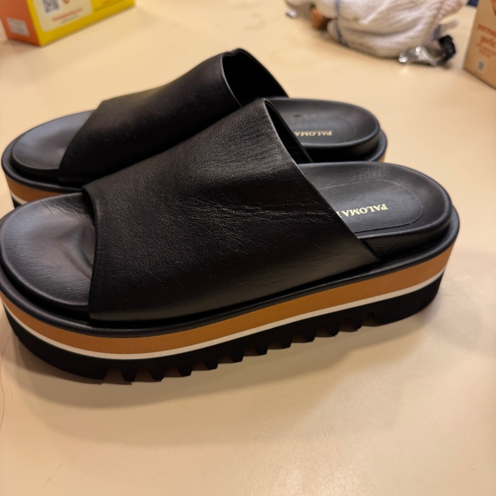 NWT Free People x Paloma Barceló Black Leather Platform
Sandals Size 40 EU/9.5M - Picture 12 of 16
